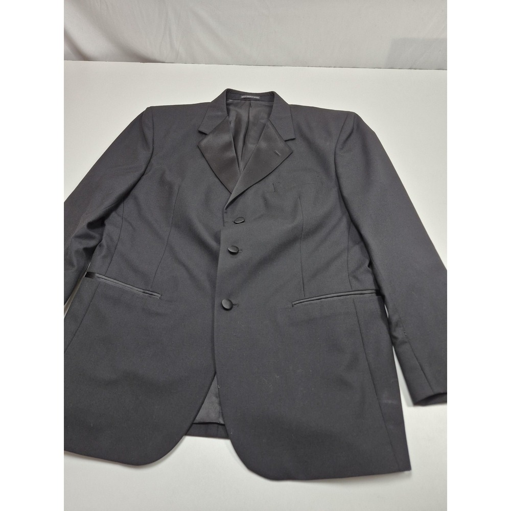Giorgio Bissoni Suit Jacket Mens 42R Black Wool Tuxedo 3 Button Formal Wedding